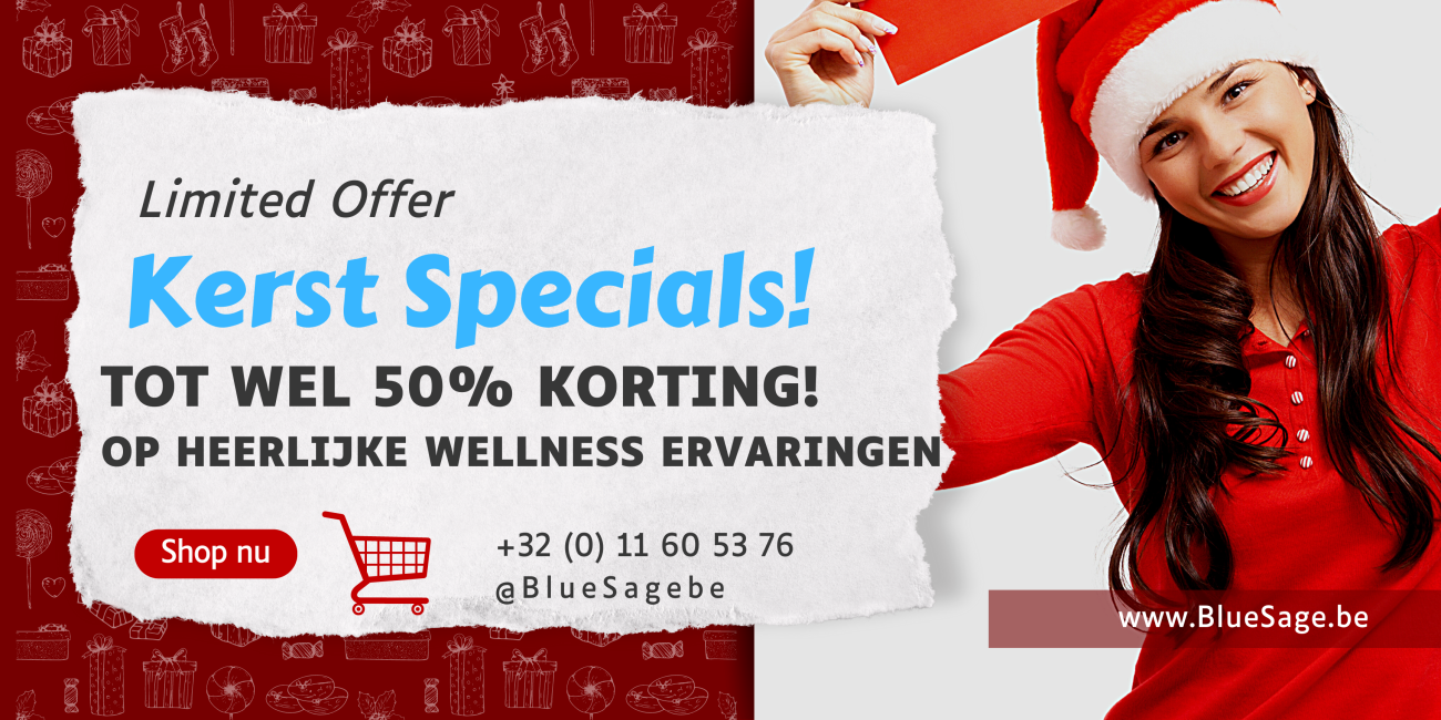 reclame banner van Blue Sage van de kerst specials 2022