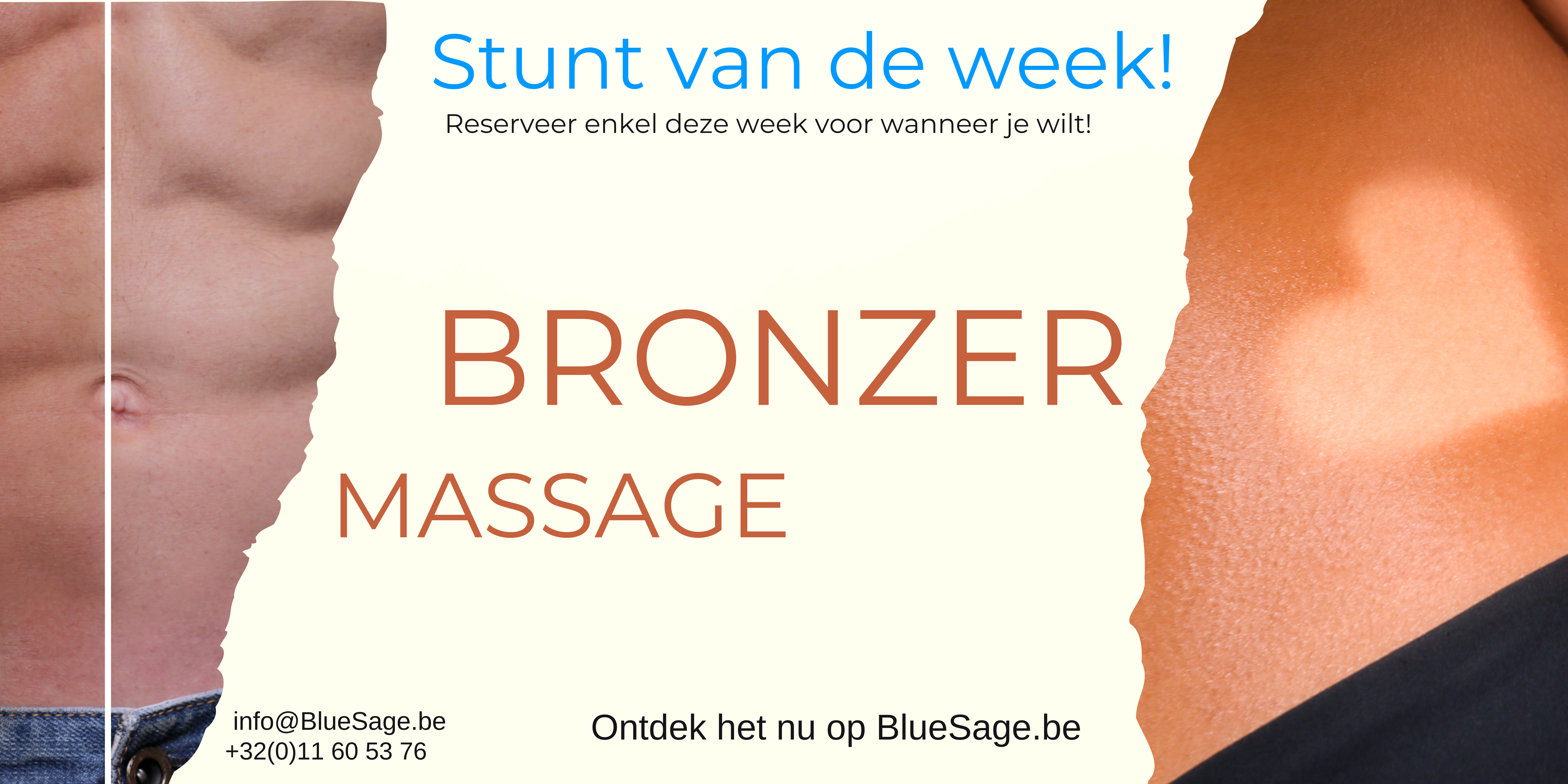 stunt van de week banner, bronzer massage